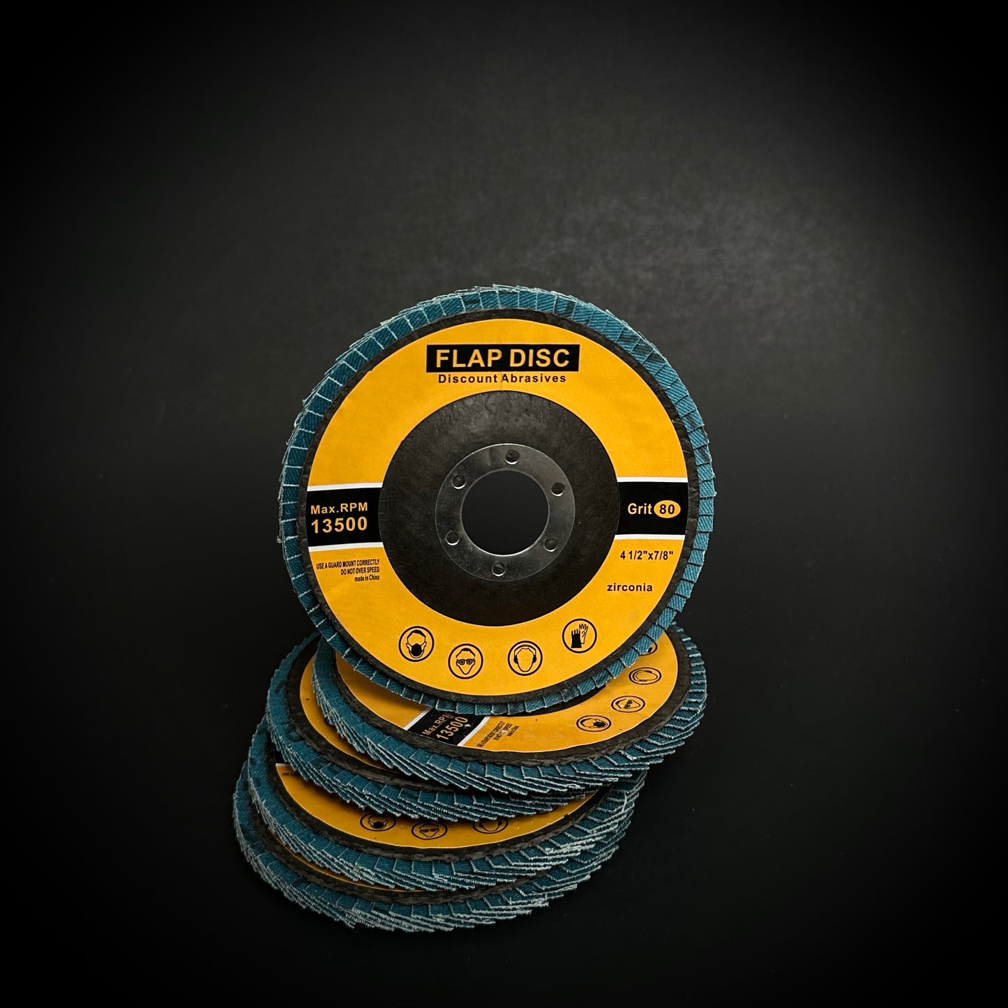 Zirconia Flap Disc 4-1/2"x7/8" Type 29. 80 Grit (10Pcs.)