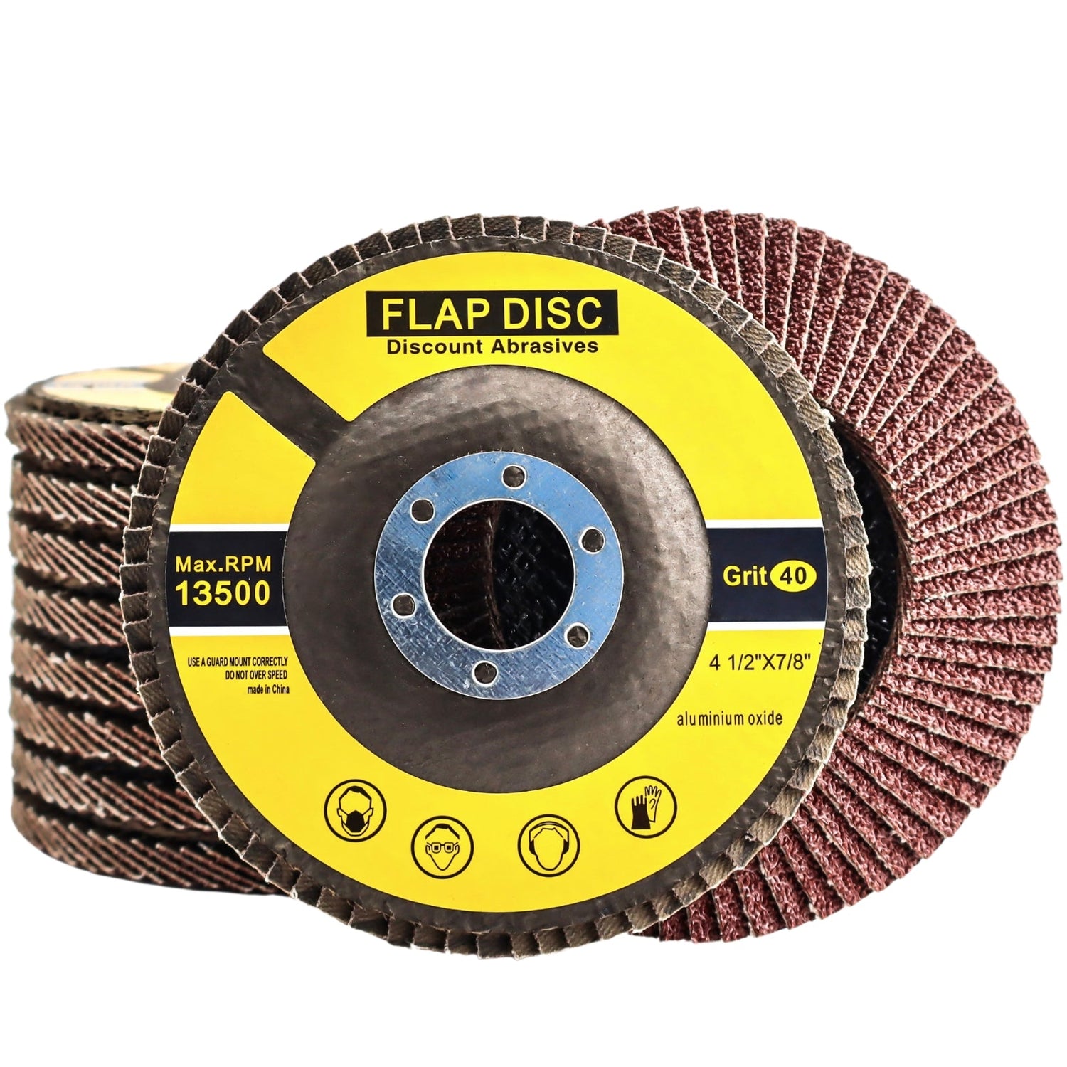 Image of a four Aluminum Oxide Flap Discs