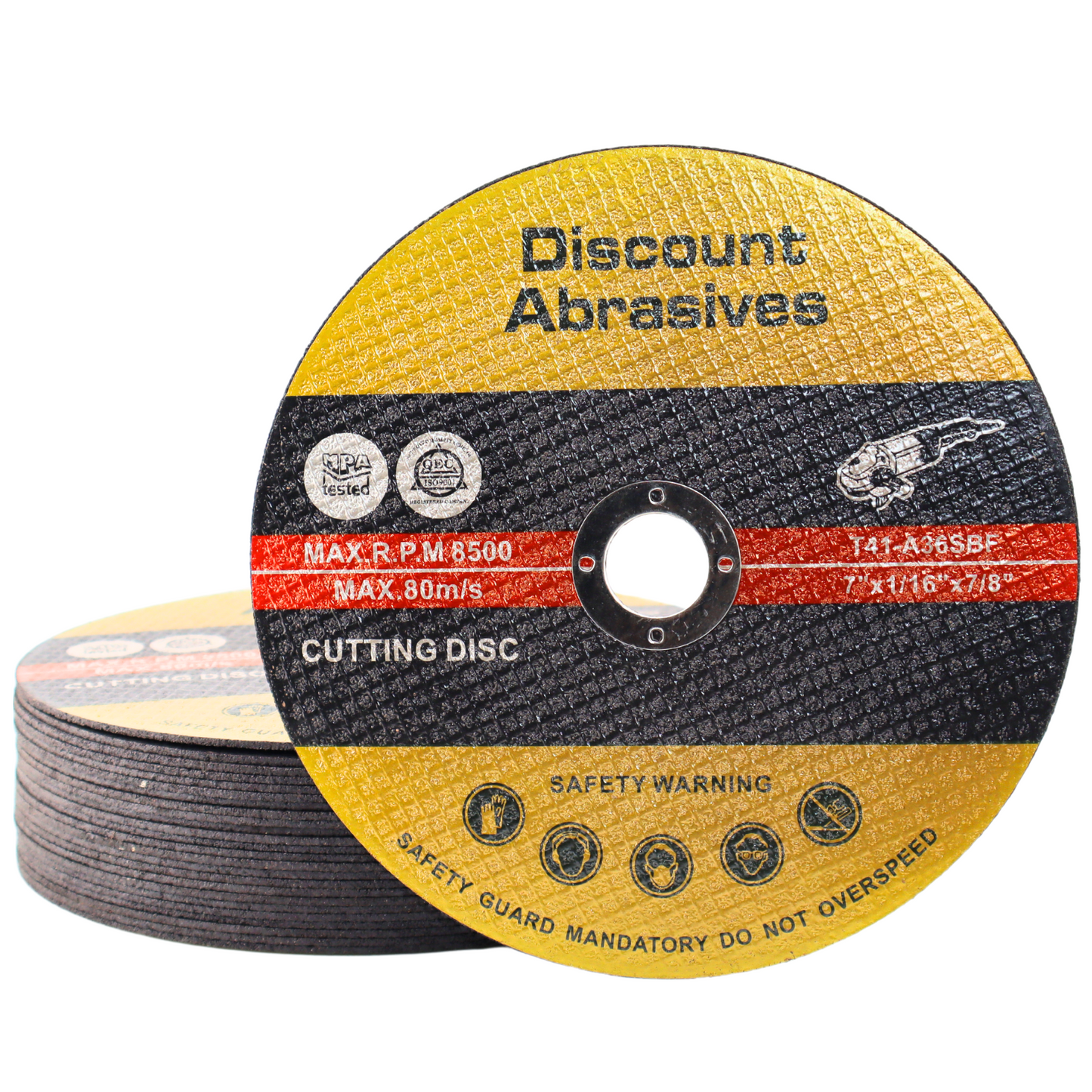 Heavy-Duty Aluminum Oxide Cutoff Wheel 7"×1/16"×7/8" (25 pcs)