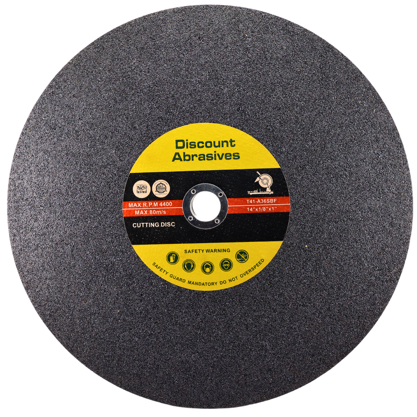 Industrial-Grade Aluminum Oxide Cutoff Wheel 14"×1/8"×1" (5 pcs)
